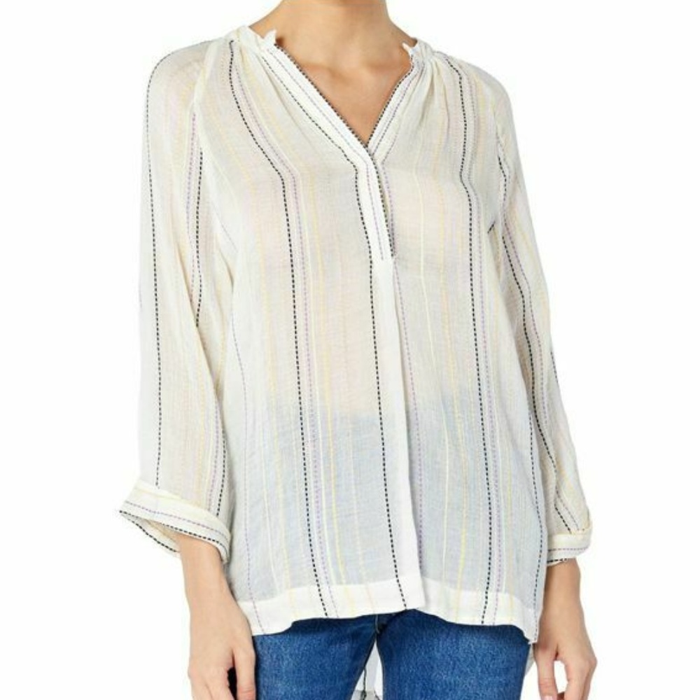 New Michael Stars Long Sleeve Beach Stripe Top